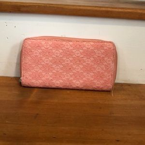 Peach lace wallet